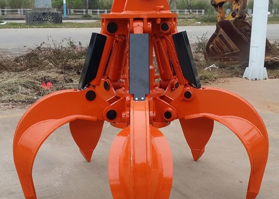 오렌지 껍질은 PC-170 굴삭기 부착을 위한 회전하는 격투 수력 스크랩 잡기를 잡습니다