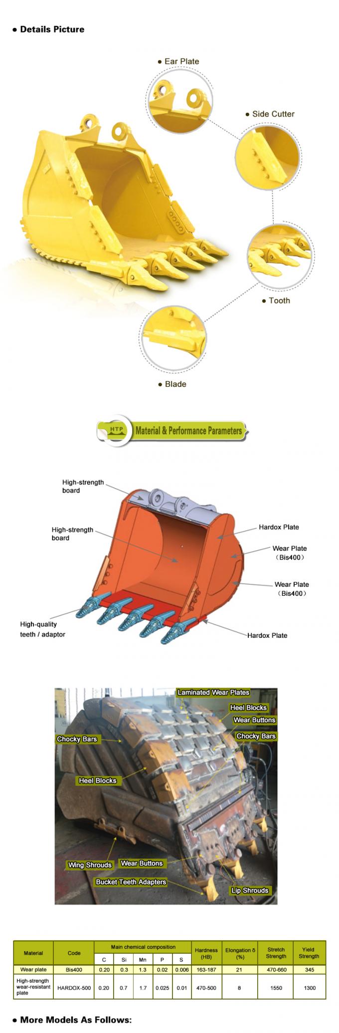 Q355B PC312 굴삭기 헤비 듀티 버킷 내마모성 3