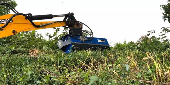 인증된 Q355B 발굴기 플레일 모어 2000mm 절단 기계 오렌지/검은 색