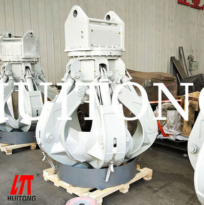 HUITONG Hydraulic Rotating Orange Peel Grab for 12ton Excavators Scrap Metal Recycling and Industrial Waste Handling