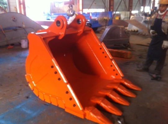 날카로운 치아 발굴기 버킷 내구성 Q355B NM400 Hardox500 0.25-4.3cbm 용량