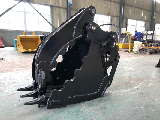 수압 발굴기 엄지 손가락 버킷 노란색 개척 폭 500mm-2000mm 사용자 정의