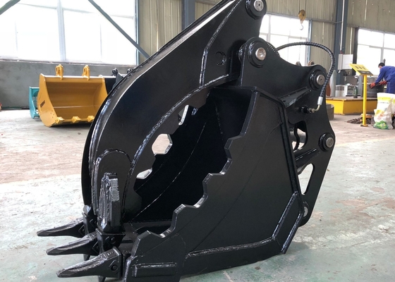 수압 발굴기 엄지 손가락 버킷 노란색 개척 폭 500mm-2000mm 사용자 정의